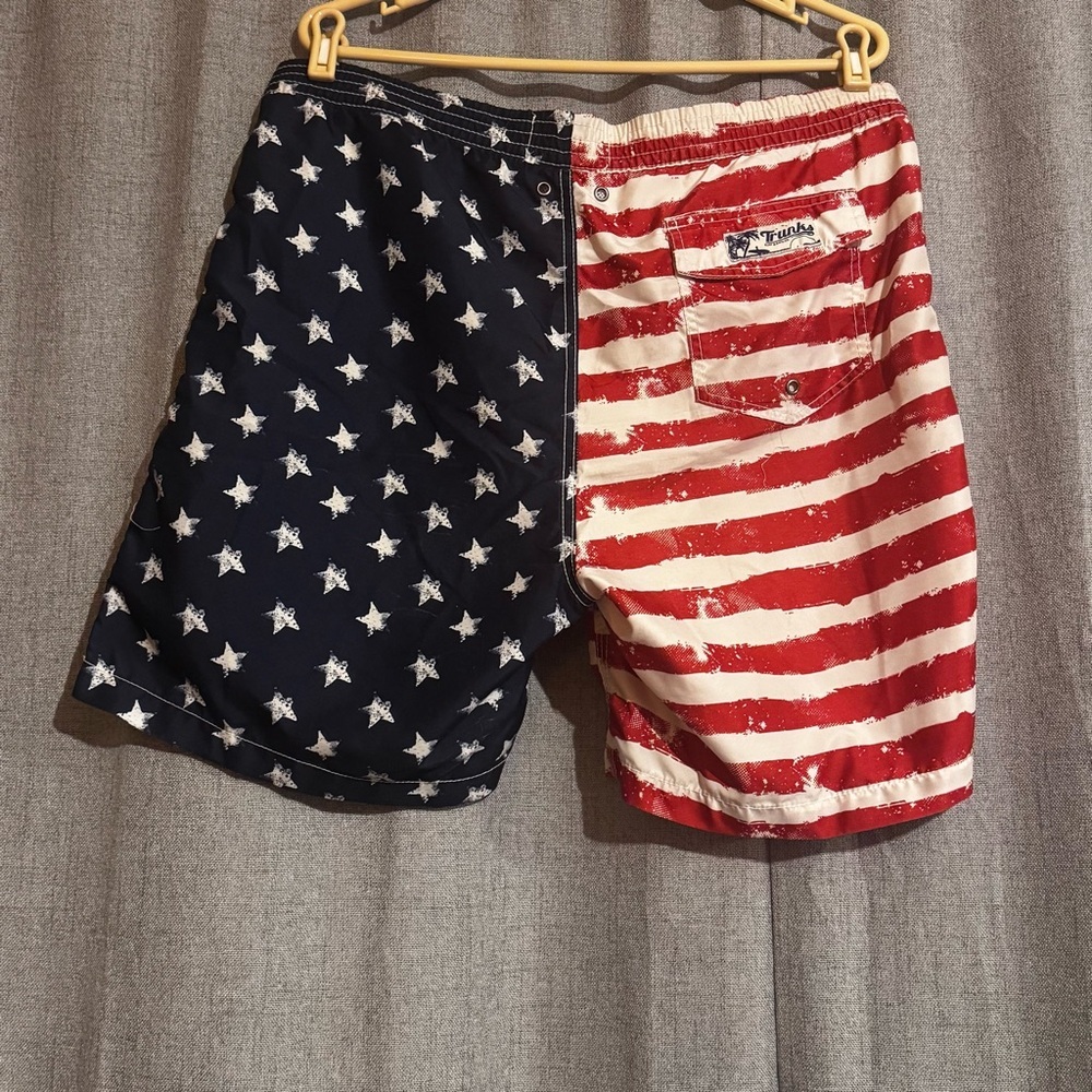 Vintage American Flag Board Shorts USA Swim Trunks L Fits XL - Picture 3 of 8